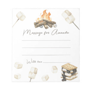 S'more Campfire 1st Birthday Time capsule message Notepad