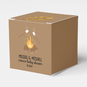 Smore campfire baby shower thank you favor box