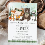 S'more Camping Bonfire Bear Fox Raccoon Birthday  Invitation<br><div class="desc">Personalize this awesome S'mores invitation with your party details easily and quickly, simply press the customize it button to further re-arrange and format the style and placement of the text.  This unique invitation features watercolor woodland bear and friends. Great for any age. Matching items available in store! (c) The Happy...</div>