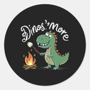 Smore Camping Campfire Camp Camper Funny Dinosmore Classic Round Sticker