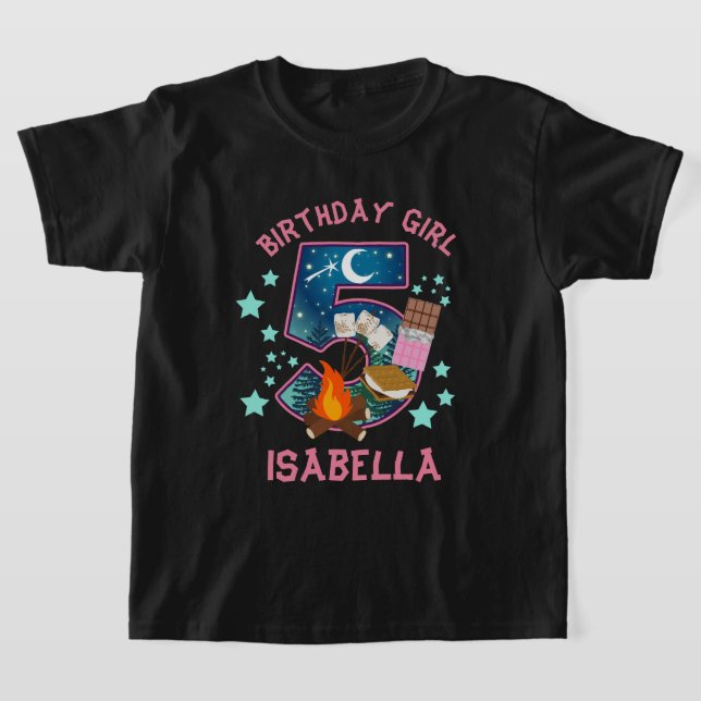 S'more Fifth Birthday shirt Camping (Laydown)