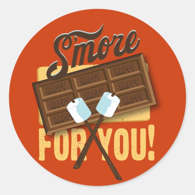 S'more for You Campfire & Bonfire Favours Classic Round Sticker (Front)