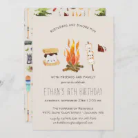 S'more Fun, Camping Birthday Party Invitation