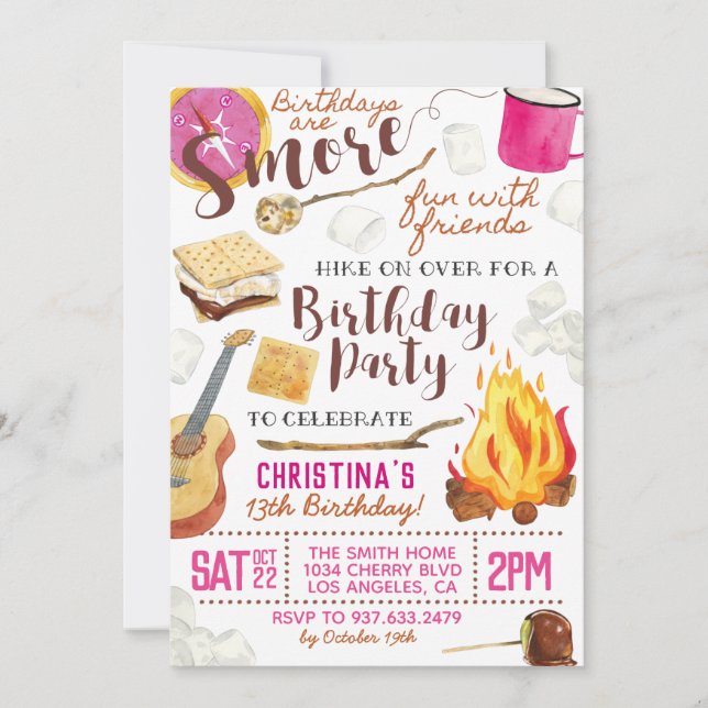 S'more Fun Camping Invitation Anniversaire (Devant)