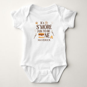 S'more Fun To Be One Kids Campfire 1st Birthday Baby Bodysuit