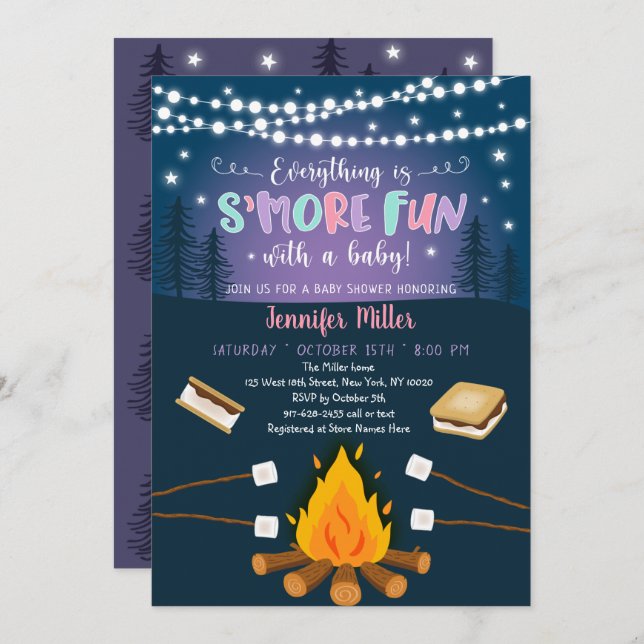 S'more Fun With A Baby S'mores Baby Shower Invitation (Front/Back)