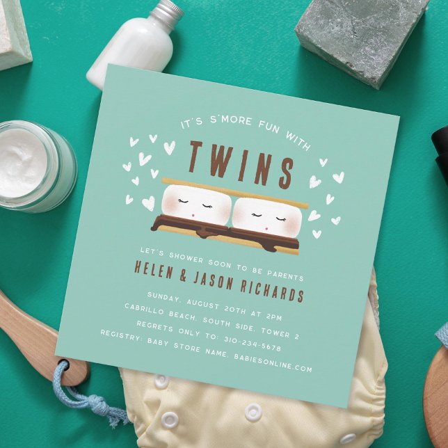 S'more fun with Twins Baby Shower Invitation (Creator Uploaded)