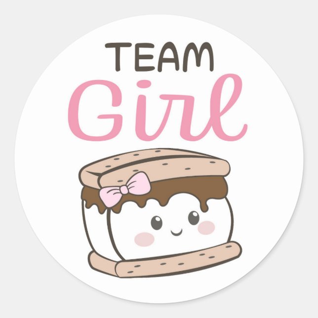 S'more genre révéler Team Girl autocollant (Devant)