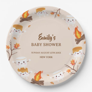 S'more Love Fall Rustic Camping Baby Shower  Paper Plate