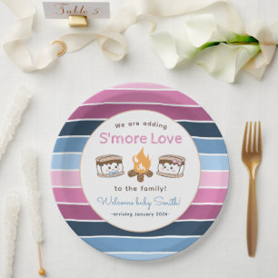 S'more Love gender reveal  Paper Plate