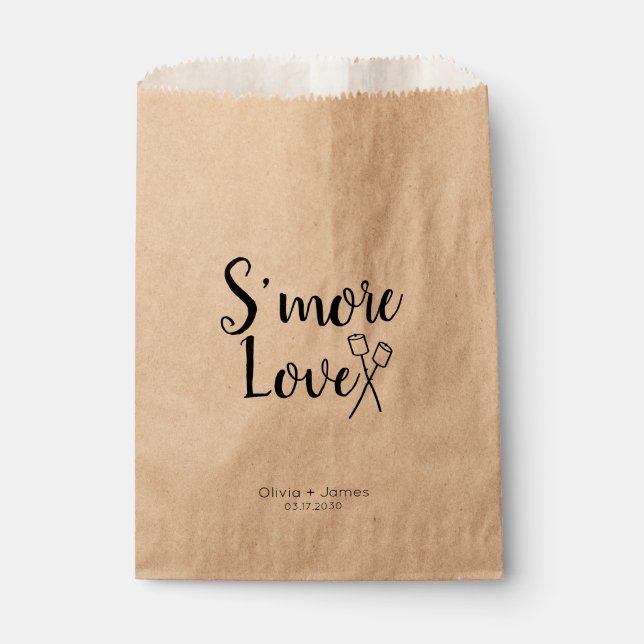 Smore Love Marshmallow Bridal Shower Wedding Treat Favour Bag (Front)