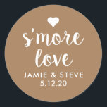 S'more Love Stickers, Smore Favour Stickers<br><div class="desc">Beautiful stickers customized with your names and date. Make your big day stand out with stylish wedding stickers to add a personal touch to your invitations and envelopes. Perfect to use as envelopes seals for mailing your wedding invitations or for party favour stickers.</div>