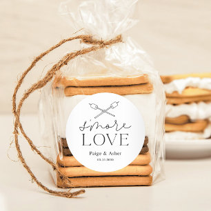 Smore Love Wedding Bridal Birthday Party Favours Classic Round Sticker