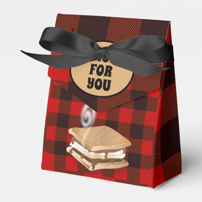 S'more Lumberjack Flannel Favor Box (Front Side)