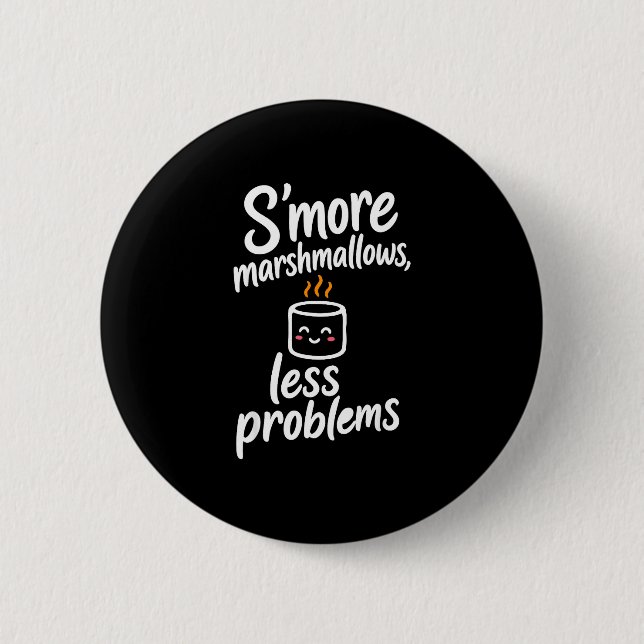 S'more marshmallows  2 inch round button (Front)