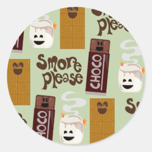 Smore Please Smore Ingredients Pattern Classic Round Sticker