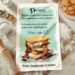 S'more Recipe Personalized Kitchen Towel<br><div class="desc">Bring the campfire classic into your kitchen with this S'more Recipe personalized kitchen towel. Featuring the beloved s'more recipe,  this towel makes a fun and unique addition to any kitchen. Customize with your name or message for a personal touch,  perfect for s'more lovers and outdoor enthusiasts.</div>