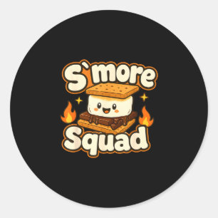 Smore squad marshmallow campfire camping design  classic round sticker