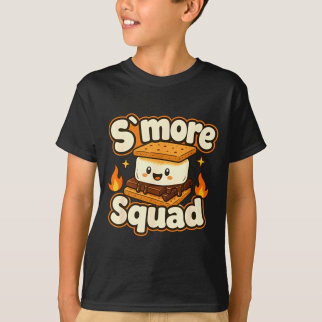 Smore squad marshmallow campfire camping design  T-Shirt (Front)