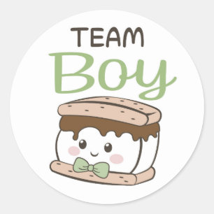 S'more Team Boy sticker avec cravate arc vert saug