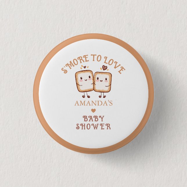 S'more to love Campfire Baby Shower  1 Inch Round Button (Front)