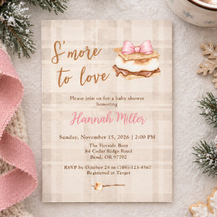 Smore to Love Cute Cozy Rustic Baby Shower Invitation