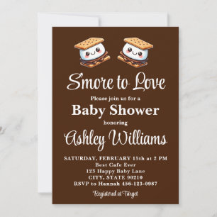 S'more to Love Fun Outdoor Campfire Baby Shower Invitation