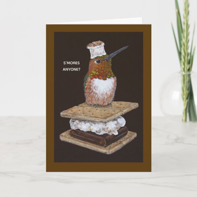 S'mores anyone with hummingbird card (Front)