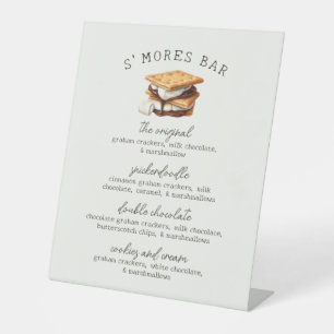 S'mores Bar Recipe Sign Fall Bonfire Outdoor