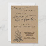 S'mores Birthday Party Invitation<br><div class="desc">S'mores Birthday Party Invitation - Hand-drawn s'more,  string lights,  and bonfire on a kraft background depicting your wonderfully rustic celebration.</div>