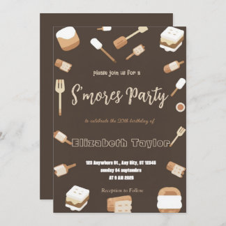 S'mores Birthday Party Invitation – Cozy Campfire