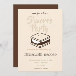 S'mores Birthday Party Invitation – Cozy Campfire