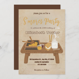 S'mores Birthday Party Invitation – Cozy Campfire