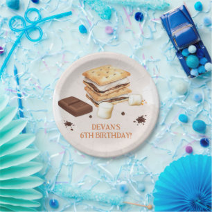 S'mores Birthday Party Paper Plate