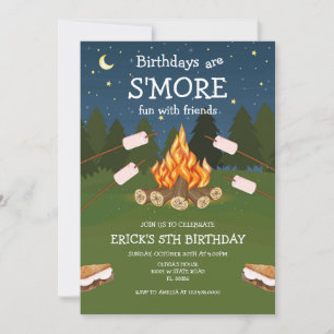 S'mores Birthday Party S'mores Camping Birthday Invitation