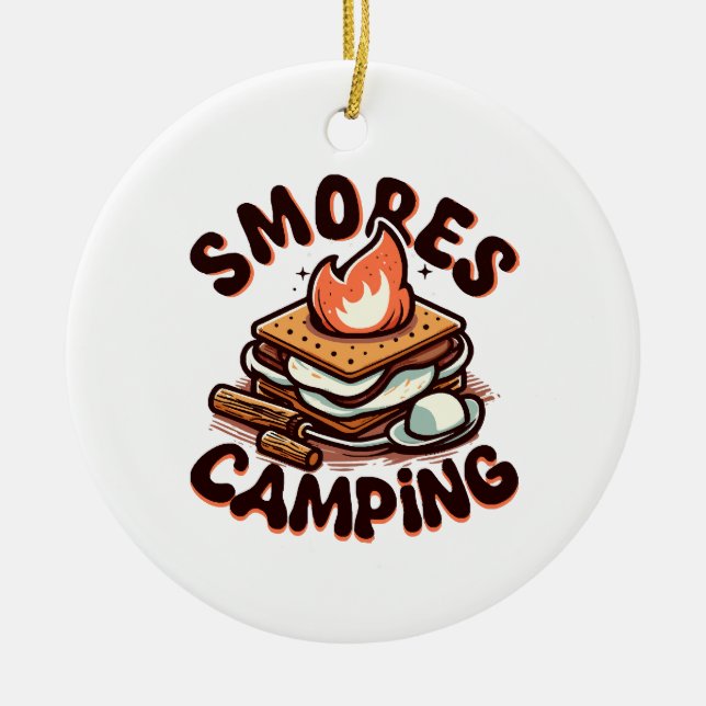smores camp ceramic ornament (Front)