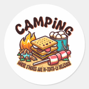 smores camp classic round sticker