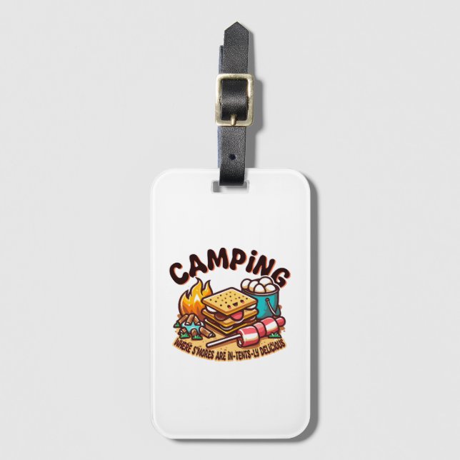 smores camp luggage tag (Front Vertical)