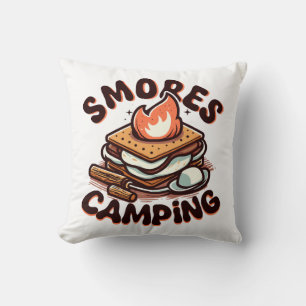 smores camp throw pillow
