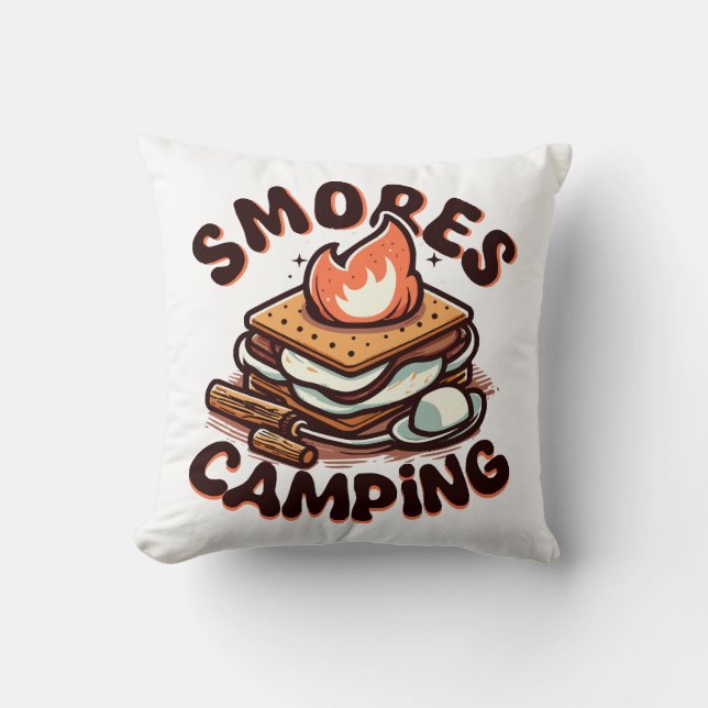 smores camp throw pillow (Front)