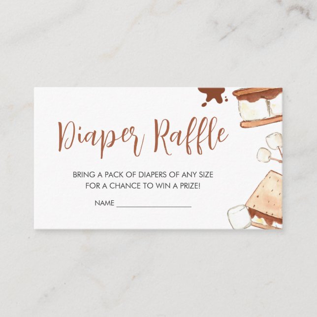 S'mores Camping Baby Shower Diaper Raffle Enclosure Card (Front)