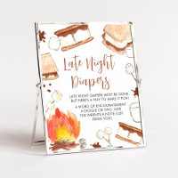 S'mores Camping Baby Shower Late Night Diapers