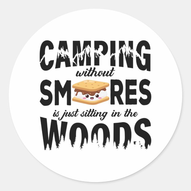 Smores Camping Tents Outdoor Campfire Classic Round Sticker (Front)