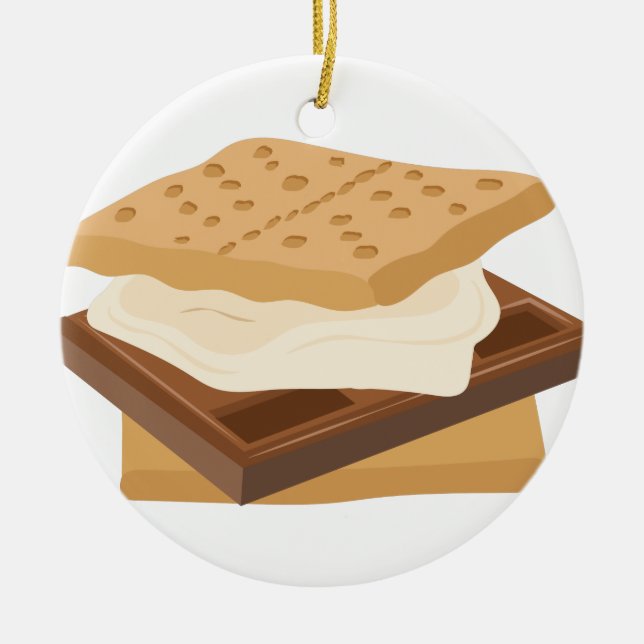 Smores Ceramic Ornament (Front)