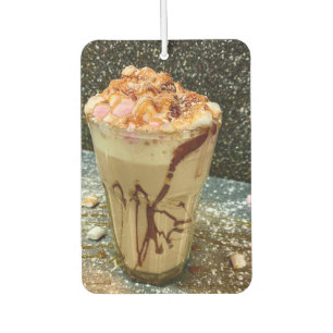s'mores coffee with whipped cream and marshmallow air freshener