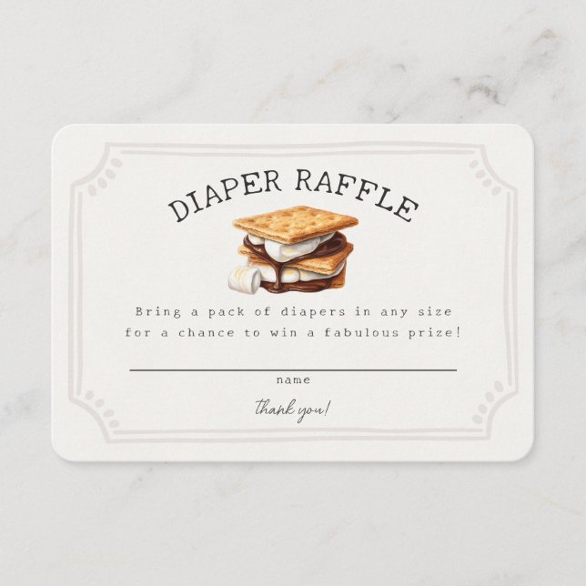 Smores Fall Bonfire Outdoor Diaper Raffle Insert (Front)