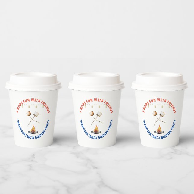 S'mores Fun Bonfire Backyard Cookout Friendsgiving Paper Cups (Multi)