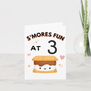 Smores Fun Camping Birthday 3 Years Old Camper 3rd Card