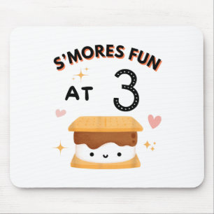 Smores Fun Camping Birthday 3 Years Old Camper 3rd Mouse Pad