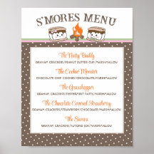 S'Mores gender reveal baby shower bonfire menu